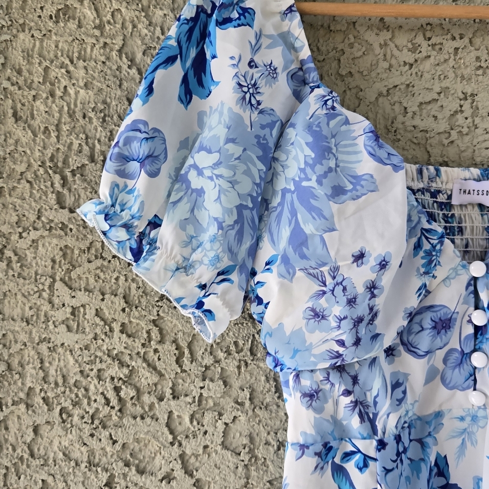 Thats so fetch Blue White Floral Maxi Dress - Picture 2 of 12